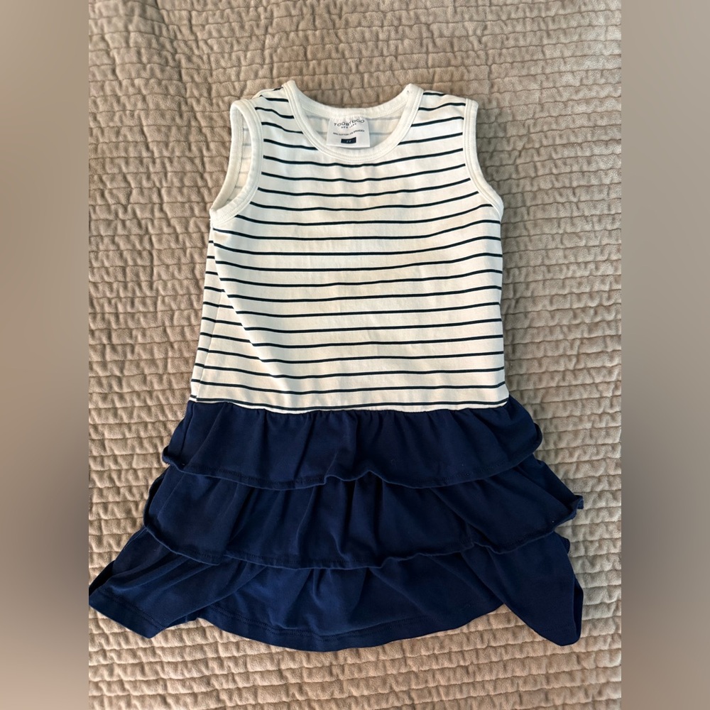 Toobydoo Navy and White Striped Dress - 2T